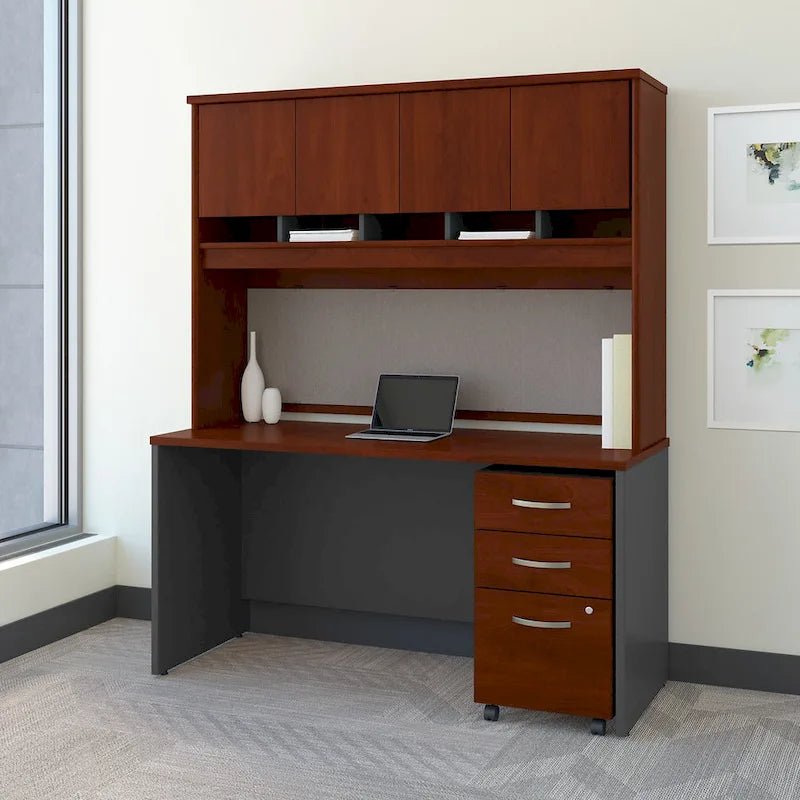 Series C 60W Desk with Hutch and Drawers by 