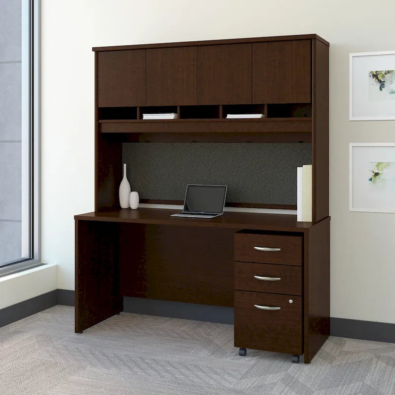 Series C 60W Desk with Hutch and Drawers by