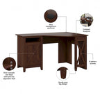 Key West 54W Corner Computer Desk with Storage