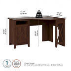 Key West 54W Corner Computer Desk with Storage