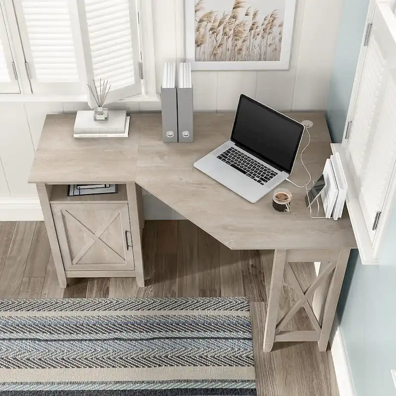 Key West 54W Corner Computer Desk with Storage