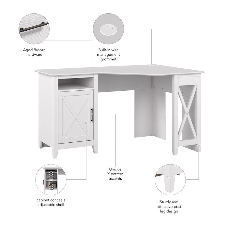 Key West 54W Corner Computer Desk with Storage