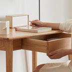 Modern Writing Study Desk with 2 Drawers and Solid Oak Frame for Small Home Office or Apartment Spaces