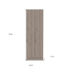 HomeRoots 71Light Gray Wood Pantry Or Storage Closet - 23.6' X '70.8' X '11.8