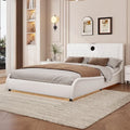 King LED Bed Frame with Bluetooth Speakers & Leather Upholstery