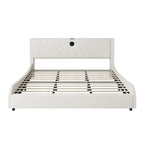 King LED Bed Frame with Bluetooth Speakers & Leather Upholstery