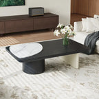 51Modern Wood Coffee Table,Retangular Black Living Room Table