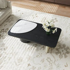 51Modern Wood Coffee Table,Retangular Black Living Room Table