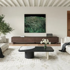 51Modern Wood Coffee Table,Retangular Black Living Room Table