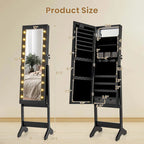 Costway LED Mirror Jewelry Cabinet with 20 LED Lights Full-Length - See Details
