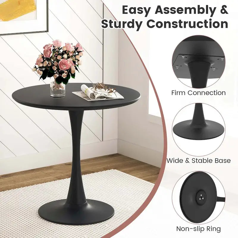 Costway 5 PCS Dining Set Modern Round Dining Table 4 Chairs for Small