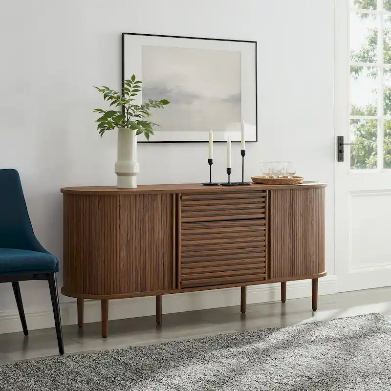 Harlan 67Fluted Oval Sideboard Cabinet