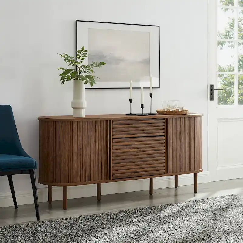 Harlan 67Fluted Oval Sideboard Cabinet