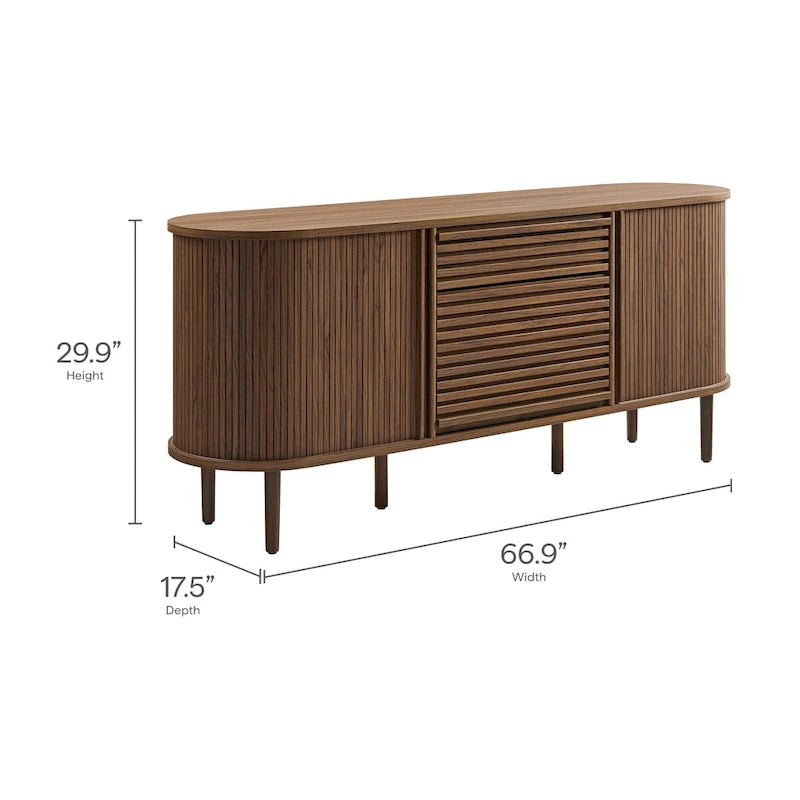 Harlan 67Fluted Oval Sideboard Cabinet