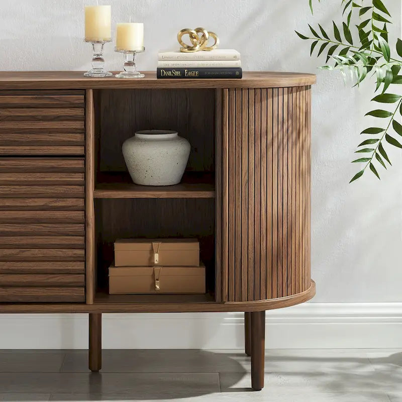 Harlan 67Fluted Oval Sideboard Cabinet