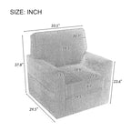 Chenille 360 Swivel Lounge Chair, Modern Armchair with Side Pockets Swivel Sofa Chair Ergonomic Recliner Chair for Bedroom