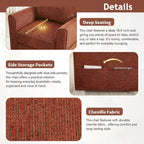 Chenille 360 Swivel Lounge Chair, Modern Armchair with Side Pockets Swivel Sofa Chair Ergonomic Recliner Chair for Bedroom