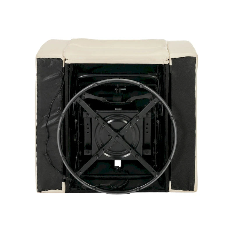 270 Swivel PU Leather Power Recliner with Phone Holder, Cup Holder, USB Port Home Theater Recliner for Living Room