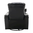 270 Swivel PU Leather Power Recliner with Phone Holder, Cup Holder, USB Port Home Theater Recliner for Living Room