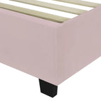 Pink Full Size Modern Style Velvet Upholstered Platform Bed with Big Headboard for Bedroom