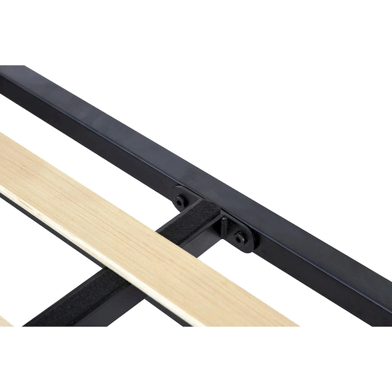 Light Gray Queen Size Modern Metal Platform Bed with Storage,Wingback Headboard and USB Ports