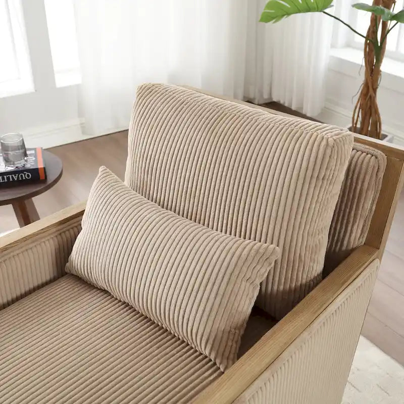 Camel 26.77Swivel Barrel Chair with Hardwood Frame