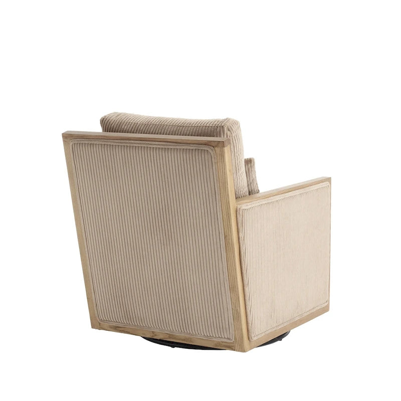 Camel 26.77Swivel Barrel Chair with Hardwood Frame