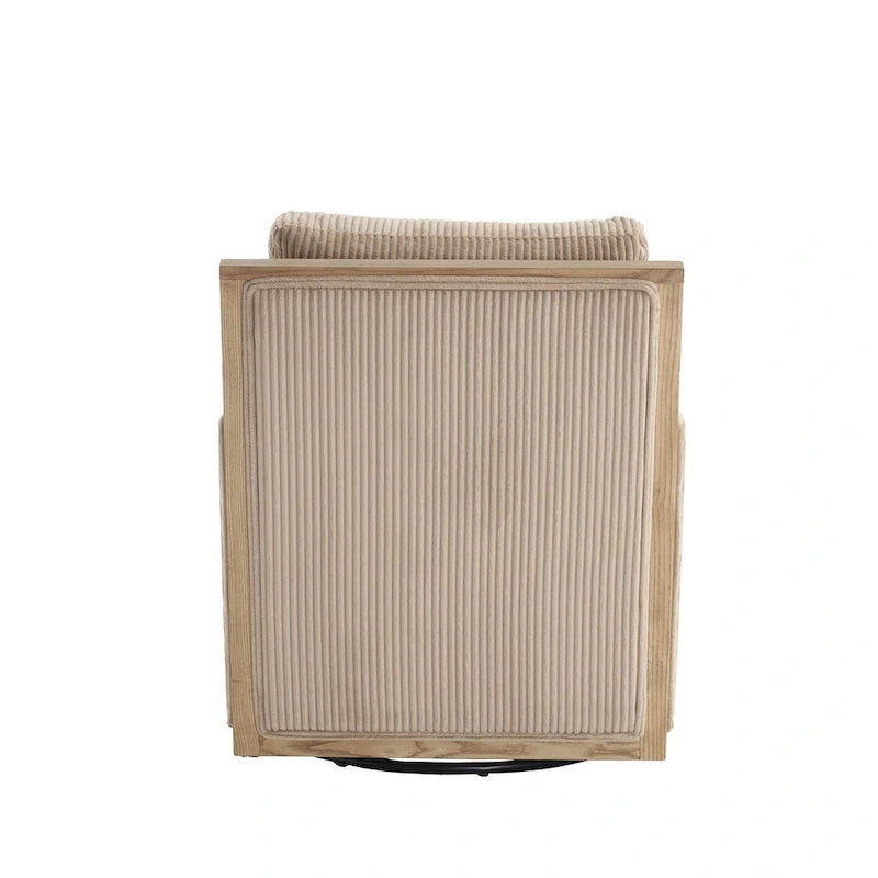 Camel 26.77Swivel Barrel Chair with Hardwood Frame