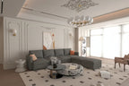 Grey 123U-Shaped 4-Seater Modular Sectional with Storage Ottomans, Easy to Assemble and Transport