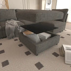 Grey 123U-Shaped 4-Seater Modular Sectional with Storage Ottomans, Easy to Assemble and Transport