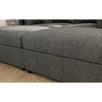 Grey 123U-Shaped 4-Seater Modular Sectional with Storage Ottomans, Easy to Assemble and Transport