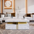 43.3Modern Square Storage Coffee Table with 4 Drawers for Living Room