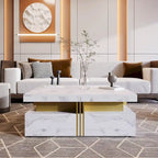 43.3Modern Square Storage Coffee Table with 4 Drawers for Living Room