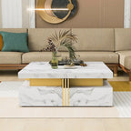 43.3Modern Square Storage Coffee Table with 4 Drawers for Living Room