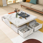 43.3Modern Square Storage Coffee Table with 4 Drawers for Living Room