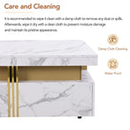 43.3Modern Square Storage Coffee Table with 4 Drawers for Living Room