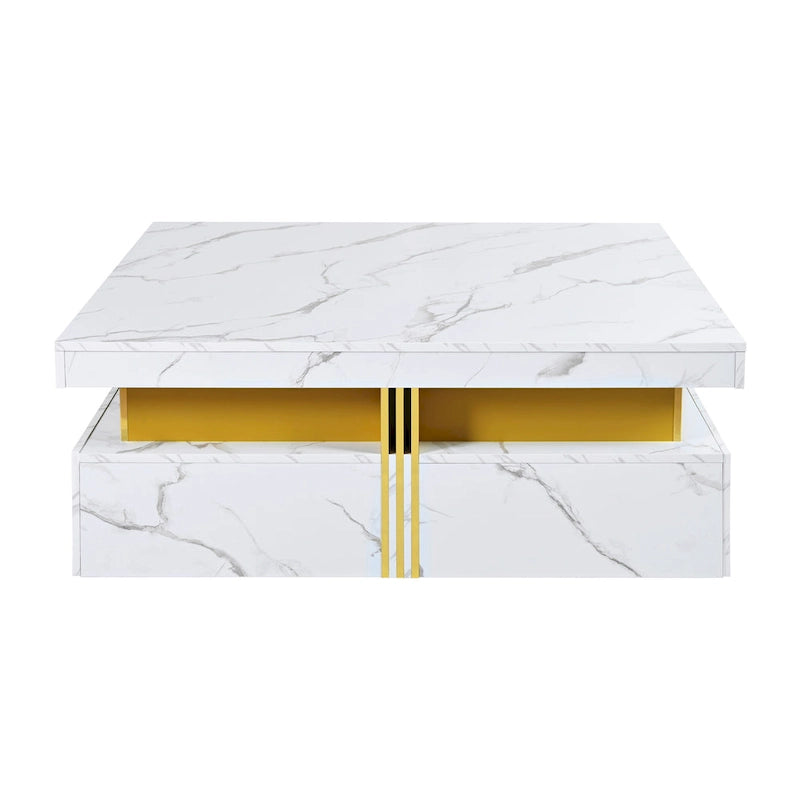 43.3Modern Square Storage Coffee Table with 4 Drawers for Living Room