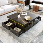 43.3Modern Square Storage Coffee Table with 4 Drawers for Living Room