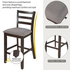 5-Piece Counter Height Wooden Dining Table Set with 4 Chairs & Shelf