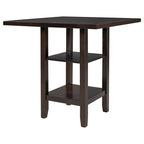 5-Piece Counter Height Wooden Dining Table Set with 4 Chairs & Shelf