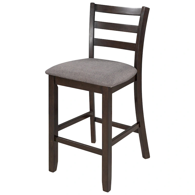 5-Piece Counter Height Wooden Dining Table Set with 4 Chairs & Shelf