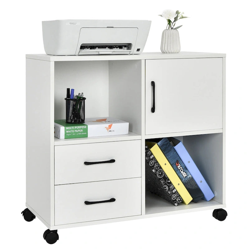 Costway File Cabinet Mobile al Printer Stand with Storage Shelves