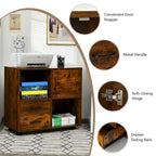 Costway File Cabinet Mobile al Printer Stand with Storage Shelves