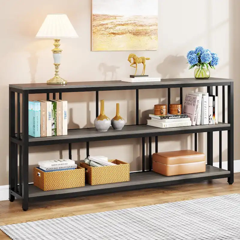 3 Tiers Console Sofa Table, 70Entryway Hallway Table for Living Room
