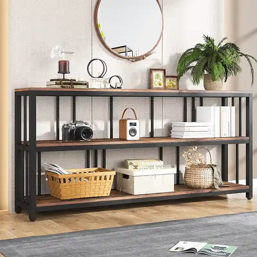3 Tiers Console Sofa Table, 70Entryway Hallway Table for Living Room