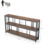 3 Tiers Console Sofa Table, 70Entryway Hallway Table for Living Room