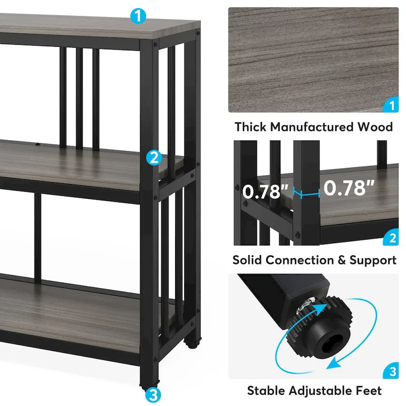3 Tiers Console Sofa Table, 70Entryway Hallway Table for Living Room