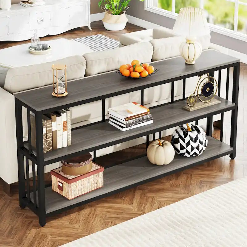 3 Tiers Console Sofa Table, 70Entryway Hallway Table for Living Room