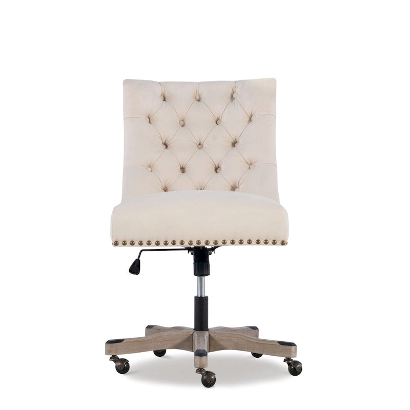 Solid Adjustable Plush Tufted Office Chair - 41.5- Beige and Gray