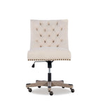 Solid Adjustable Plush Tufted Office Chair - 41.5- Beige and Gray